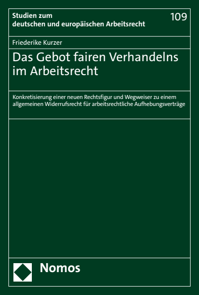 Cover des Buchs: Das Gebot fairen Verhandelns im Arbeitsrecht