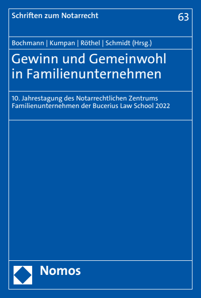 Cover of book: Gewinn und Gemeinwohl in Familienunternehmen