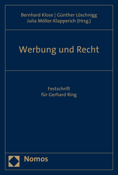 Cover des Buchs: Werbung und Recht