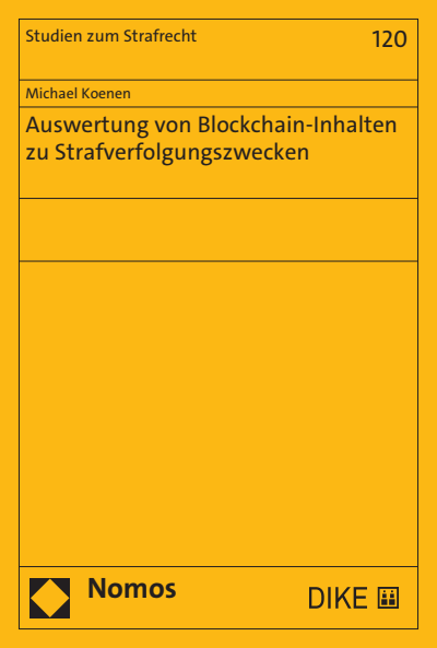 Cover des Buchs: Auswertung von Blockchain-Inhalten zu Strafverfolgungszwecken