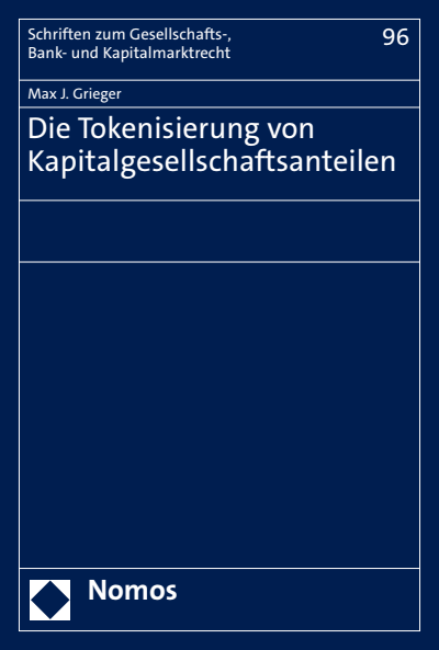 Cover des Buchs: Die Tokenisierung von Kapitalgesellschaftsanteilen