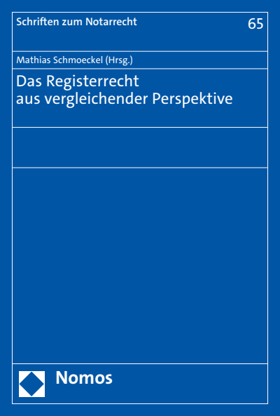 Cover des Buchs: Das Registerrecht aus vergleichender Perspektive