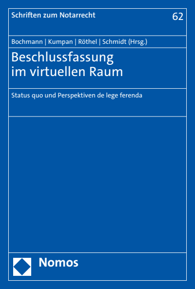 Cover of book: Beschlussfassung im virtuellen Raum