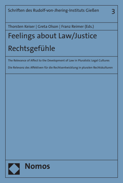 Cover of book: Feelings about Law/Justice. Rechtsgefühle