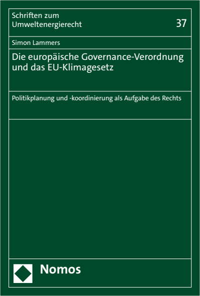 Cover des Buchs: Die europäische Governance-Verordnung und das EU-Klimagesetz