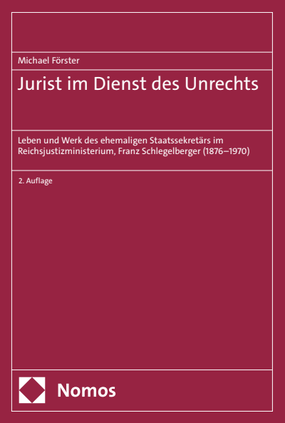 Cover of book: Jurist im Dienst des Unrechts