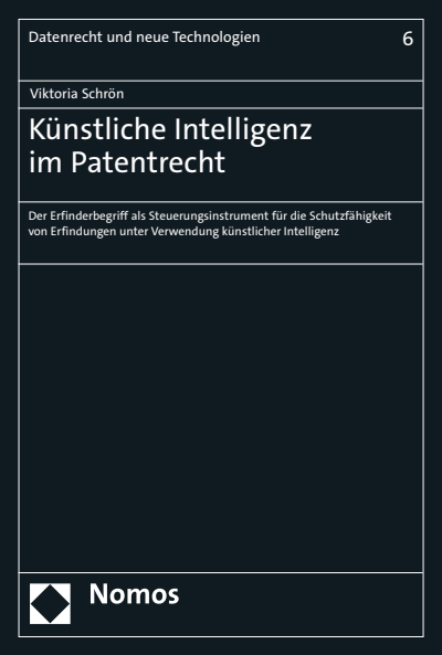 Cover of book: Künstliche Intelligenz im Patentrecht