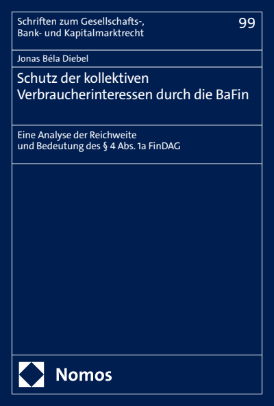 Cover des Buchs: Schutz der kollektiven Verbraucherinteressen durch die BaFin