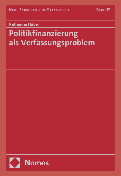 Cover of book: Politikfinanzierung als Verfassungsproblem