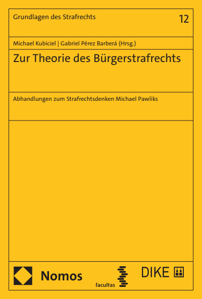 Cover of book: Zur Theorie des Bürgerstrafrechts