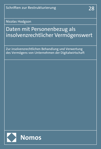 Cover of book: Daten mit Personenbezug als insolvenzrechtlicher Vermögenswert