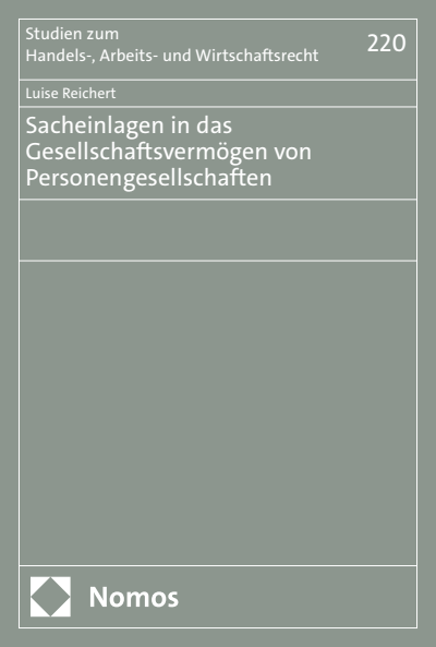 Cover des Buchs: Sacheinlagen in das Gesellschaftsvermögen von Personengesellschaften