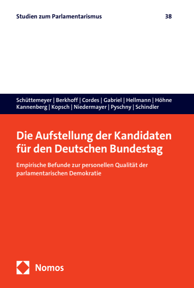 Cover des Buchs: Die Aufstellung der Kandidaten für den Deutschen Bundestag