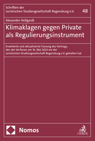 Cover des Buchs: Klimaklagen gegen Private als Regulierungsinstrument