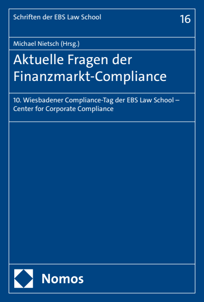 Cover des Buchs: Aktuelle Fragen der Finanzmarkt-Compliance