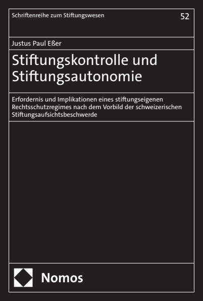 Cover of book: Stiftungskontrolle und Stiftungsautonomie