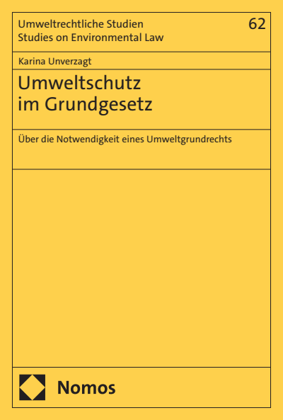 Cover des Buchs: Umweltschutz im Grundgesetz