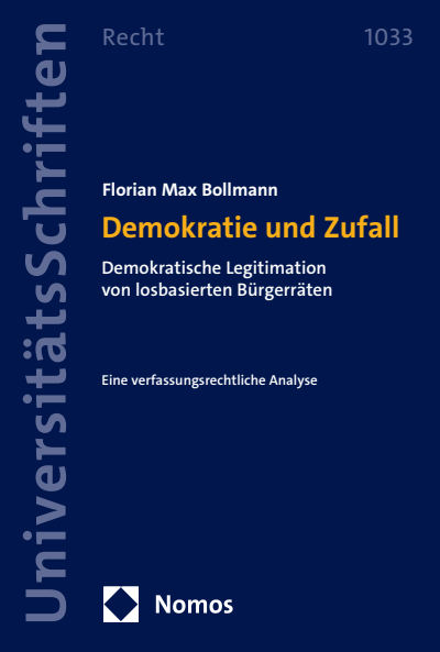 Cover des Buchs: Demokratie und Zufall