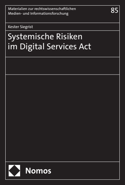 Cover des Buchs: Systemische Risiken im Digital Services Act