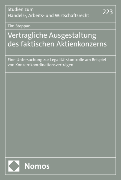 Cover des Buchs: Vertragliche Ausgestaltung des faktischen Aktienkonzerns