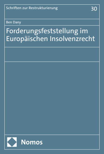 Cover of book: Forderungsfeststellung im Europäischen Insolvenzrecht