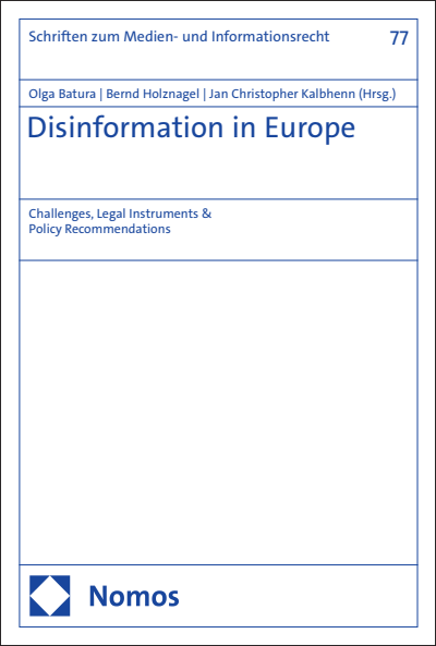 Cover of book: Disinformation in Europe