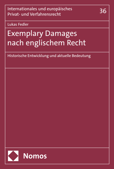 Cover des Buchs: Exemplary Damages nach englischem Recht