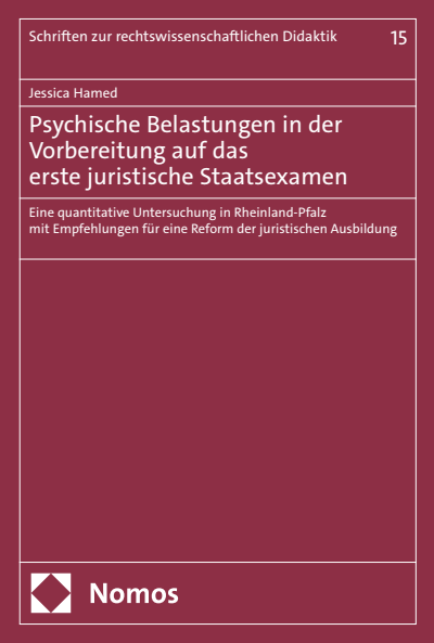Cover des Buchs: Psychische Belastungen in der Vorbereitung auf das erste juristische Staatsexamen