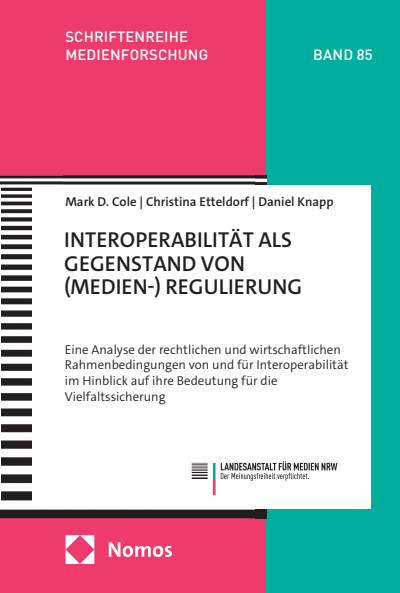 Cover des Buchs: Interoperabilität als Gegenstand von (Medien-) Regulierung