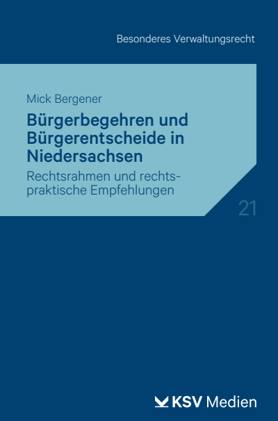 Cover des Buchs: Bürgerbegehren und Bürgerentscheide in Niedersachsen