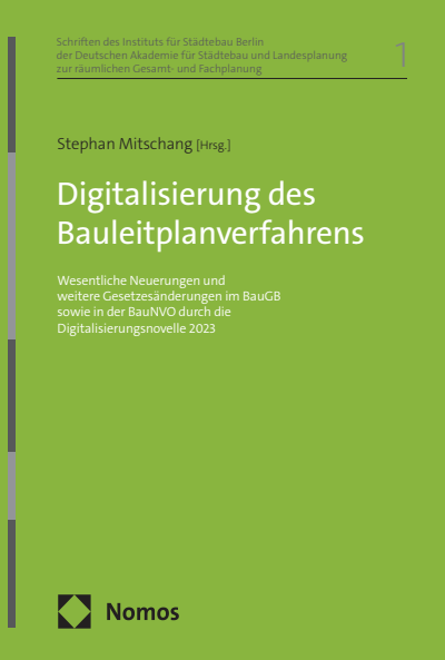 Cover of book: Digitalisierung des Bauleitplanverfahrens