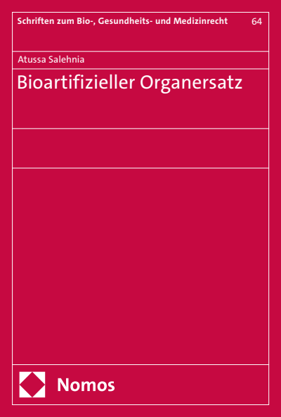 Cover of book: Bioartifizieller Organersatz