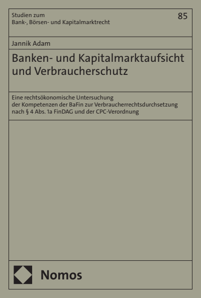 Cover of book: Banken- und Kapitalmarktaufsicht und Verbraucherschutz