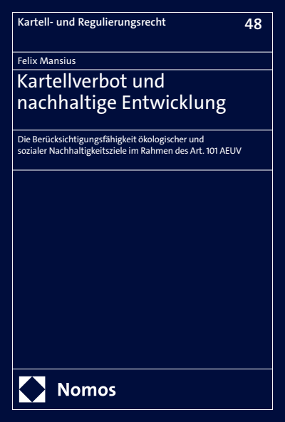 Cover des Buchs: Kartellverbot und nachhaltige Entwicklung