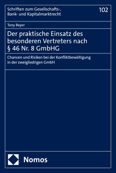 Cover des Buchs: Der praktische Einsatz des besonderen Vertreters nach § 46 Nr. 8 GmbHG