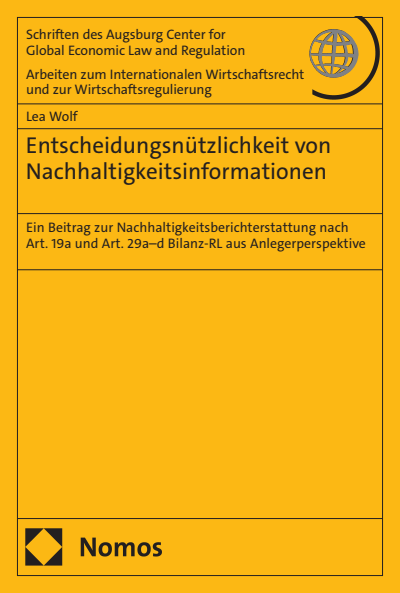 Cover of book: Entscheidungsnützlichkeit von Nachhaltigkeitsinformationen
