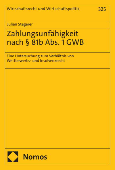 Cover of book: Zahlungsunfähigkeit nach § 81b Abs. 1 GWB