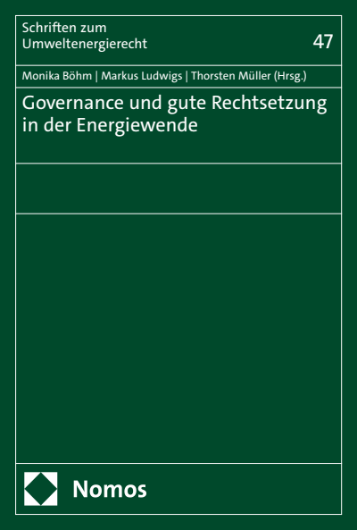 Cover des Buchs: Governance und gute Rechtsetzung in der Energiewende
