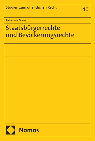 Cover of book: Staatsbürgerrechte und Bevölkerungsrechte