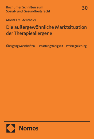 Cover of book: Die außergewöhnliche Marktsituation der Therapieallergene