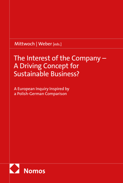 Cover of book: The Interest of the Company – A Driving Concept for Sustainable Business?