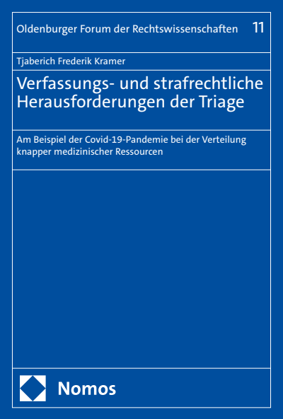 Cover of book: Verfassungs- und strafrechtliche Herausforderungen der Triage