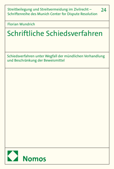 Cover des Buchs: Schriftliche Schiedsverfahren