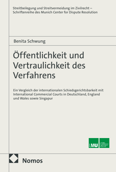 Cover des Buchs: Öffentlichkeit und Vertraulichkeit des Verfahrens