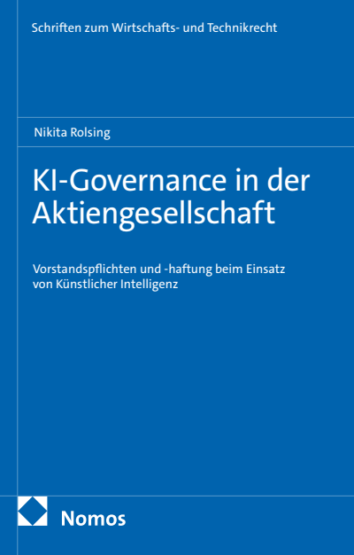 Cover of book: KI-Governance in der Aktiengesellschaft