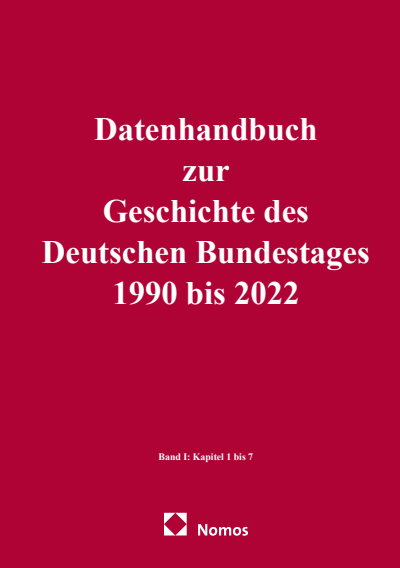 Cover of book: Datenhandbuch zur Geschichte des Deutschen Bundestages 1990 bis 2022