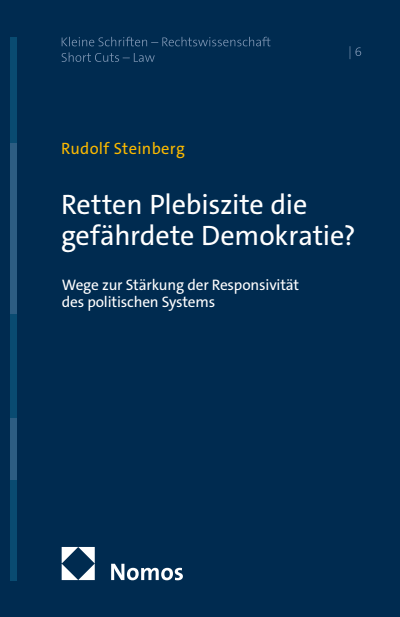 Cover of book: Retten Plebiszite die gefährdete Demokratie?