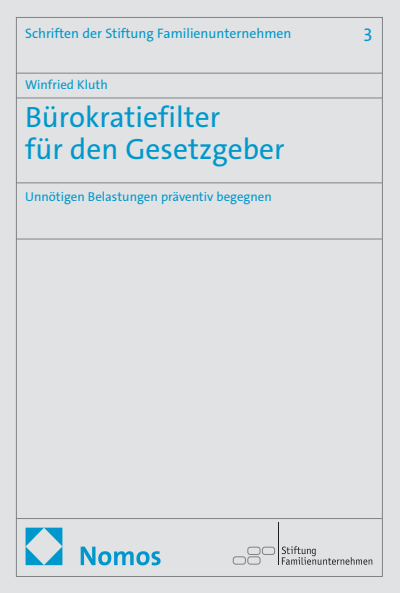 Cover des Buchs: Bürokratiefilter für den Gesetzgeber