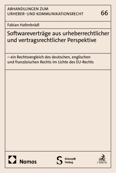 Cover des Buchs: Softwareverträge aus urheberrechtlicher und vertragsrechtlicher Perspektive