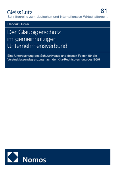 Cover of book: Der Gläubigerschutz im gemeinnützigen Unternehmensverbund
